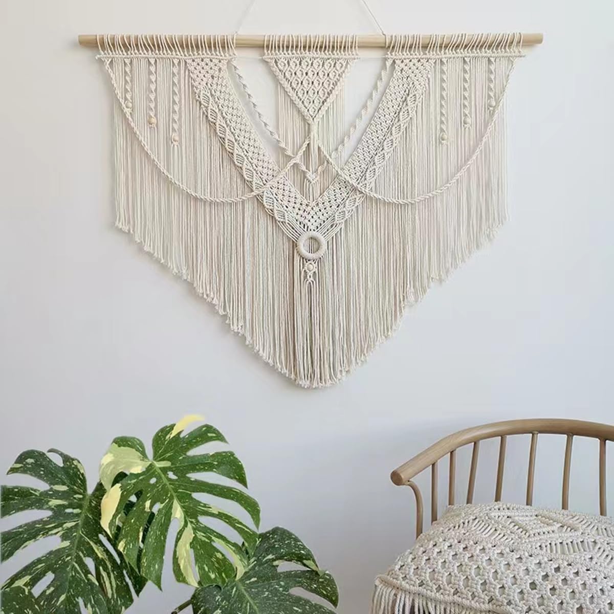 guzhiou large macrame wall hanging - Boho Tapestry Macrame Wall Decor Art- Chic Bohemian Handmade