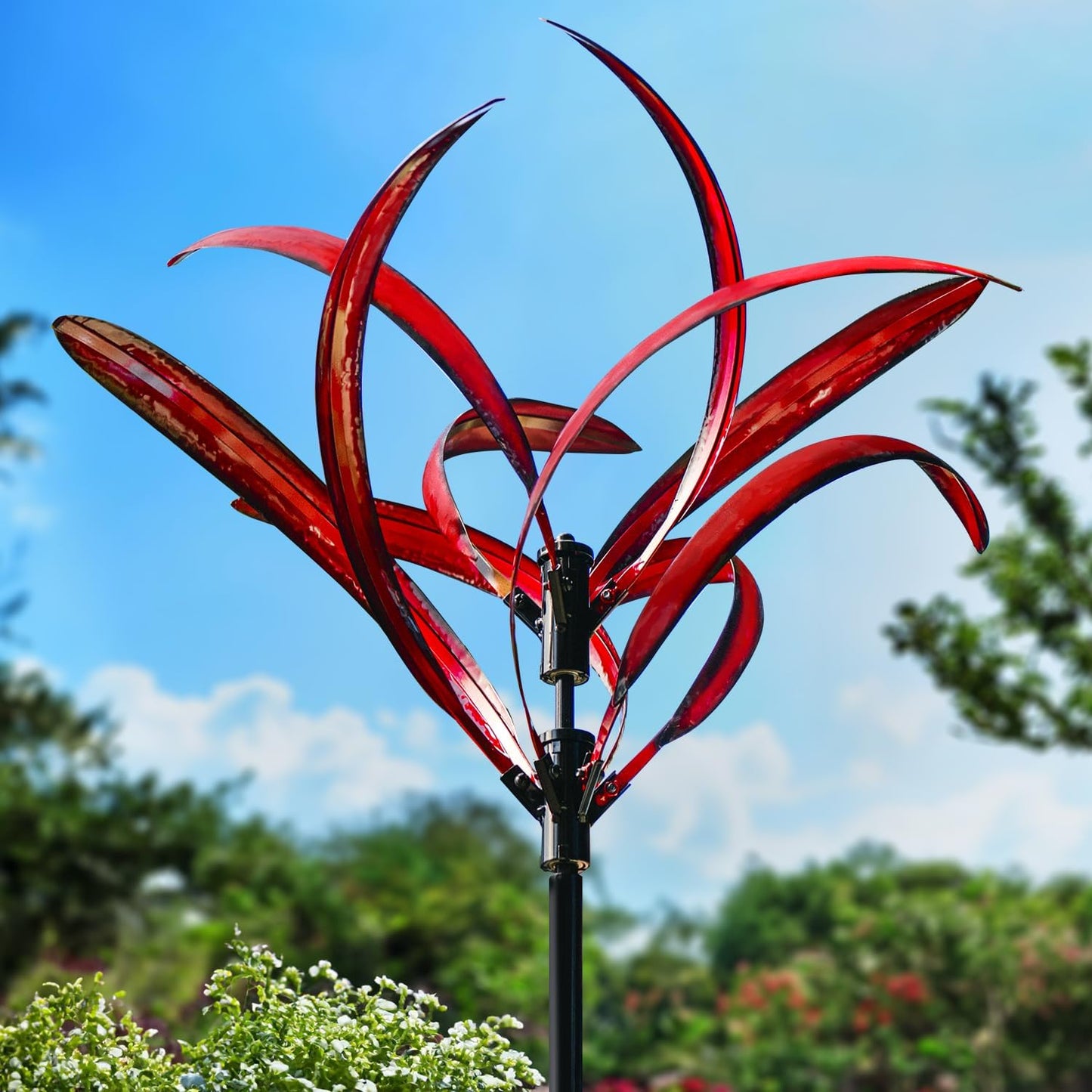 LimeHill Wind Spinner for Garden and Yard - Large Metal Kinetic Wind Sculptures Yard Art Outdoor