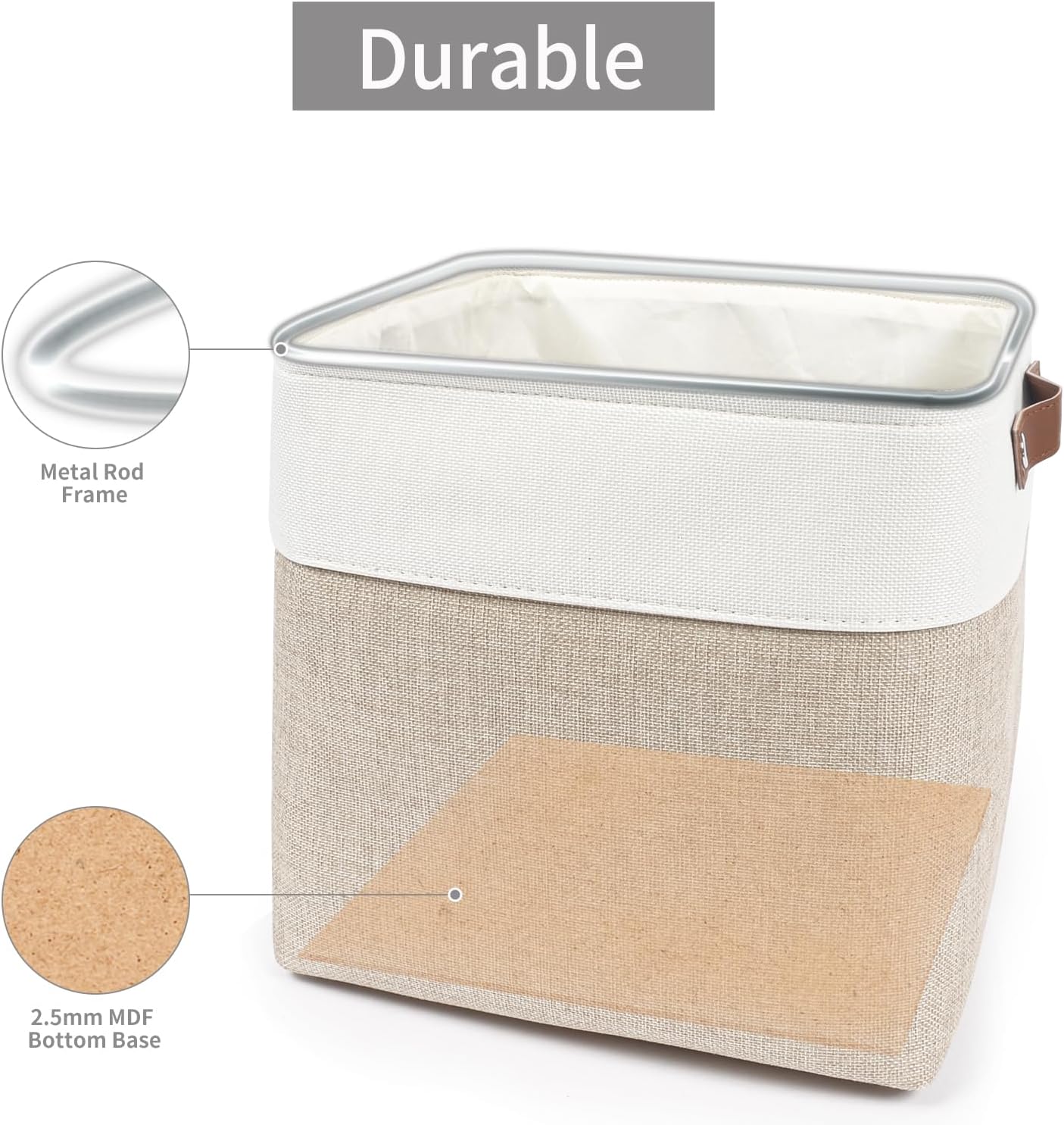 Collapsible Fabric Storage Cubes 11x11 Cube Storage Bins, 4 Pack Closet Baskets Box with Handles