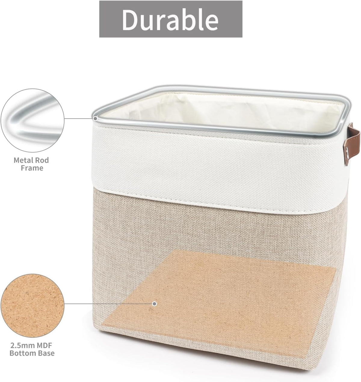 Collapsible Fabric Storage Cubes 11x11 Cube Storage Bins, 4 Pack Closet Baskets Box with Handles