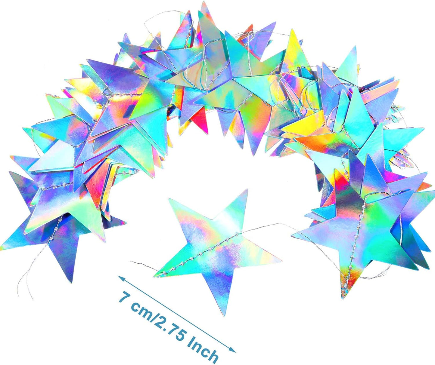 Patelai Glitter Star Garland Banner Decor 130 Feet Star Hanging Bunting Banner Twinkle Backdrop for