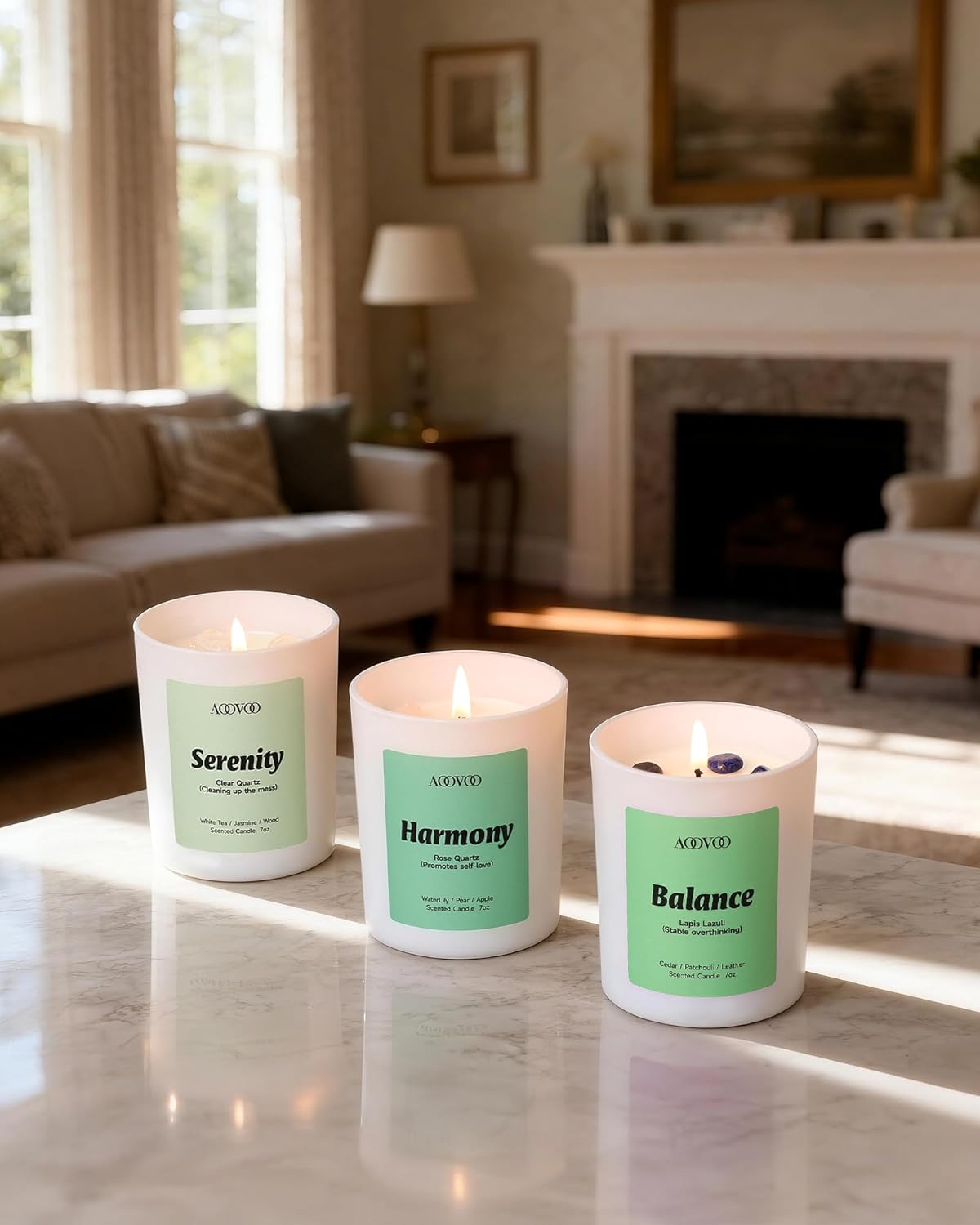 AOOVOO Calm Candles Set for Women - 4 Pack Candles for Home Scented, 28 oz 200 Hour Burn