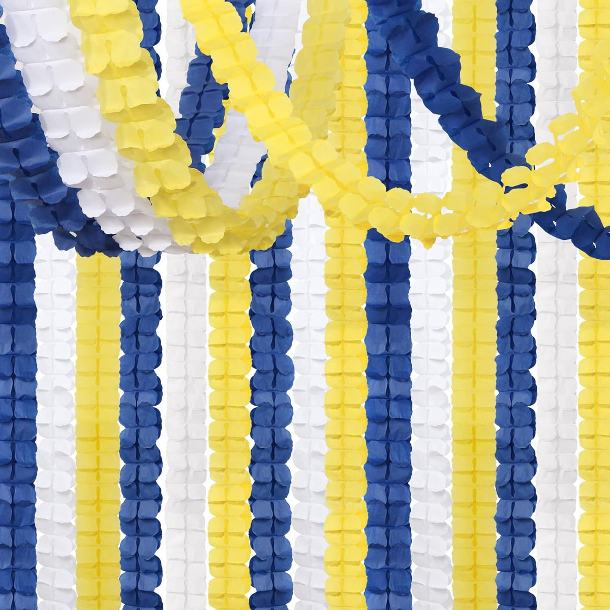 Navy-Blue White-Yellow Party-Decorations Streamers Garland - 12pcs 4-Leaf Clover Paper