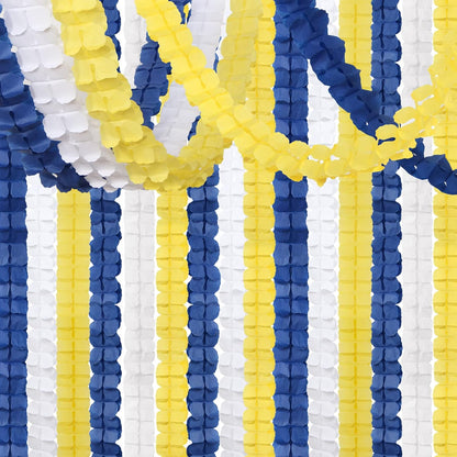 Navy-Blue White-Yellow Party-Decorations Streamers Garland - 12pcs 4-Leaf Clover Paper