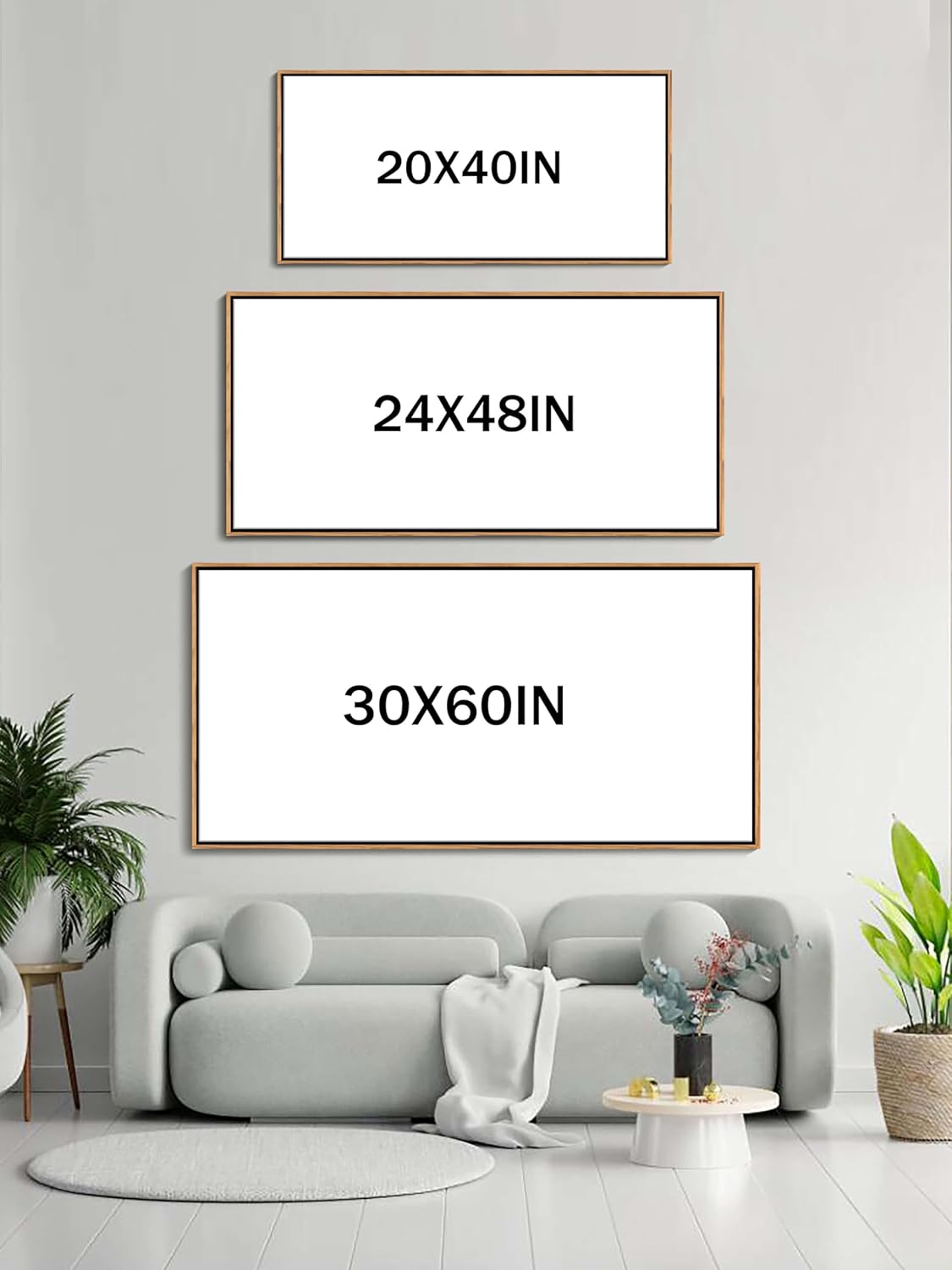 DUNHUANG ART Vibrant Orange Sunset Wall Art - Colorful Ocean Abstract Beach Decor for Living Room &
