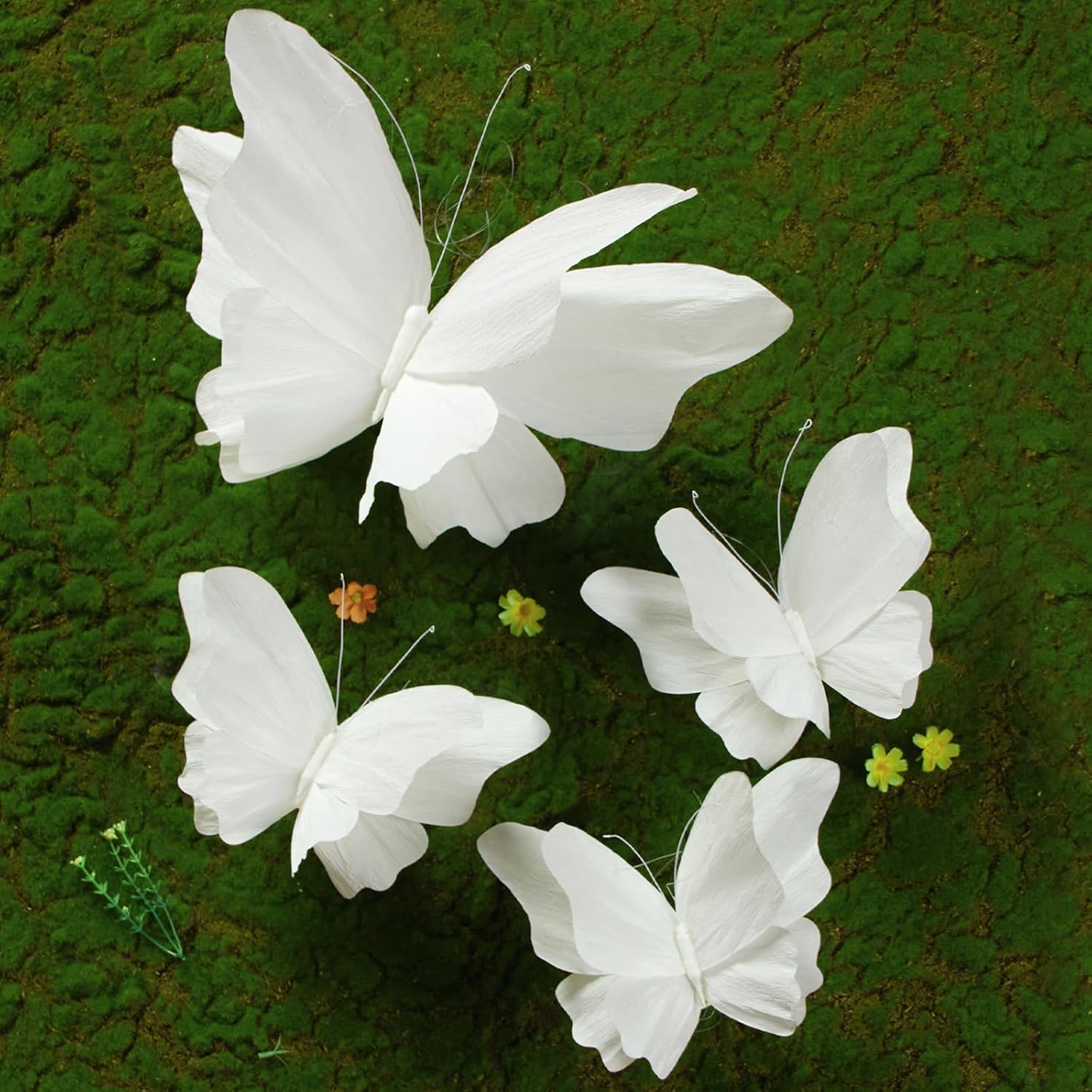 SUNBEAUTY Large Butterfly Party Decorations, 3D White Paper Butterflies Wedding Decoration, Hanging