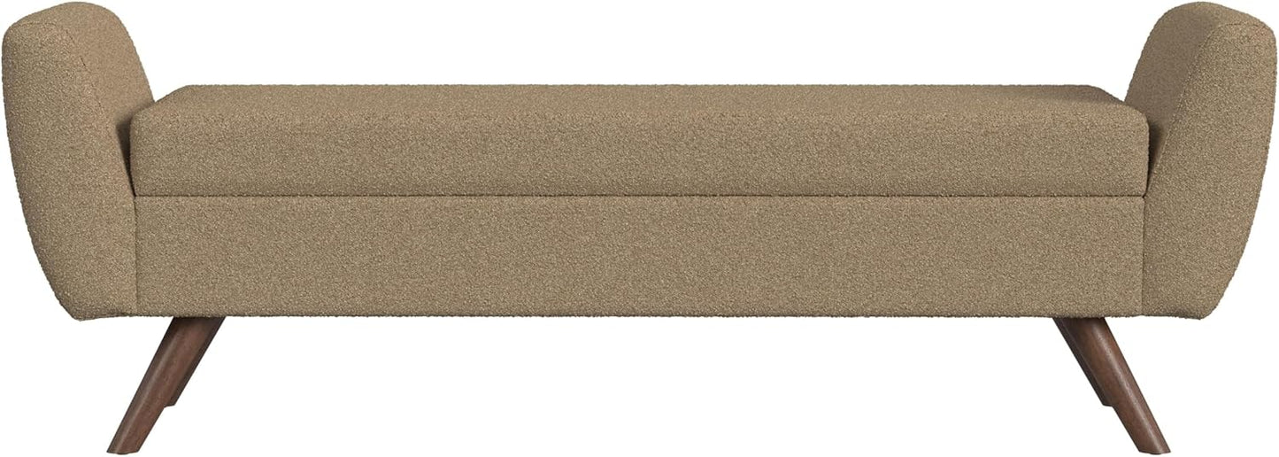 HomePop Modern Storage Bench with Wood Legs Home Décor|Bench with Storage for Living Room & Bedroom