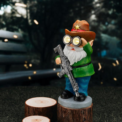 Funny Garden Gnomes Statue Outdoor Decor, Solar Telescope Gnome Decorations for Yard, Lawn, Patio