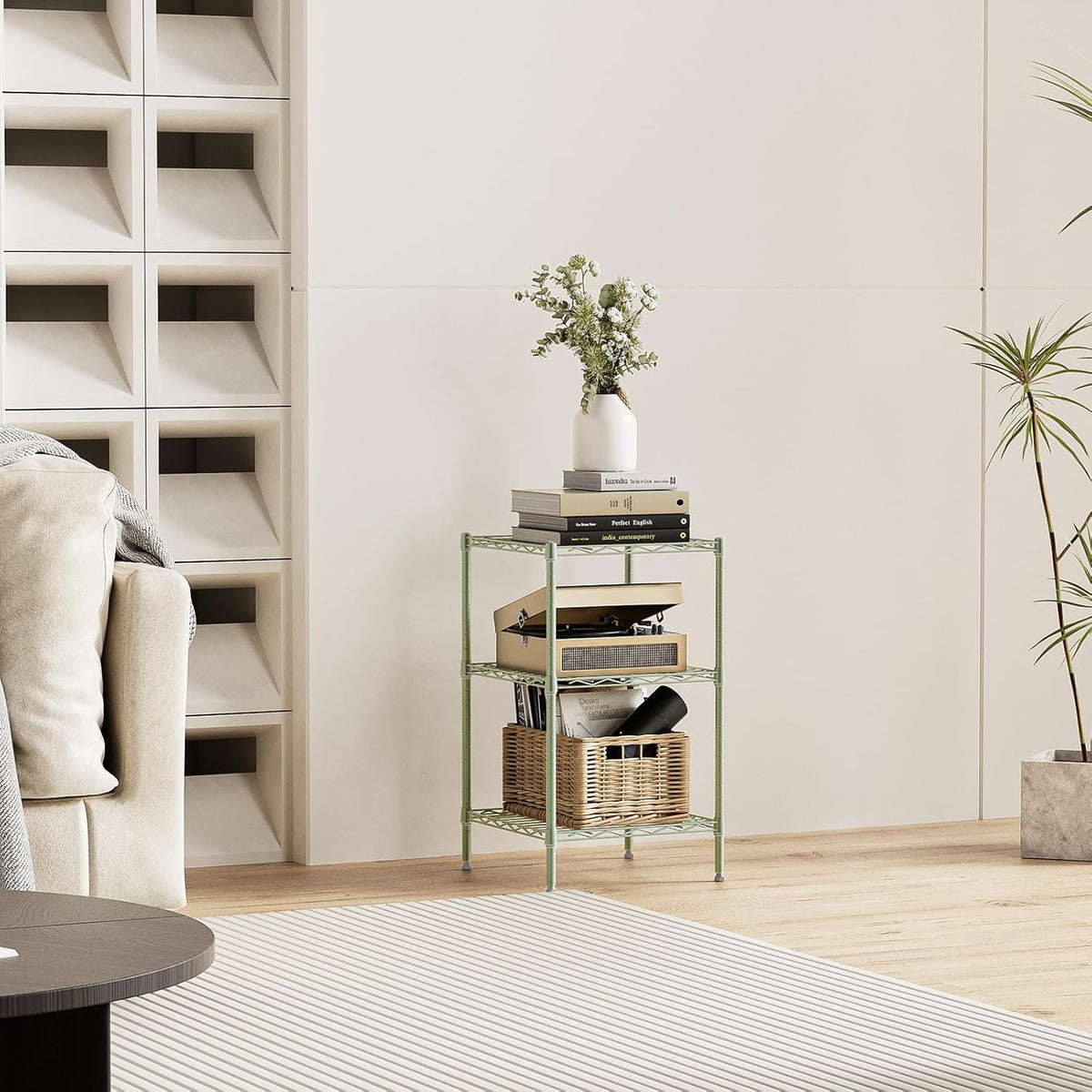 750 lbs 3-Shelf Storage Shelves Wire Shelving Unit Standing Metal Rack for Small Places Narrow Wire