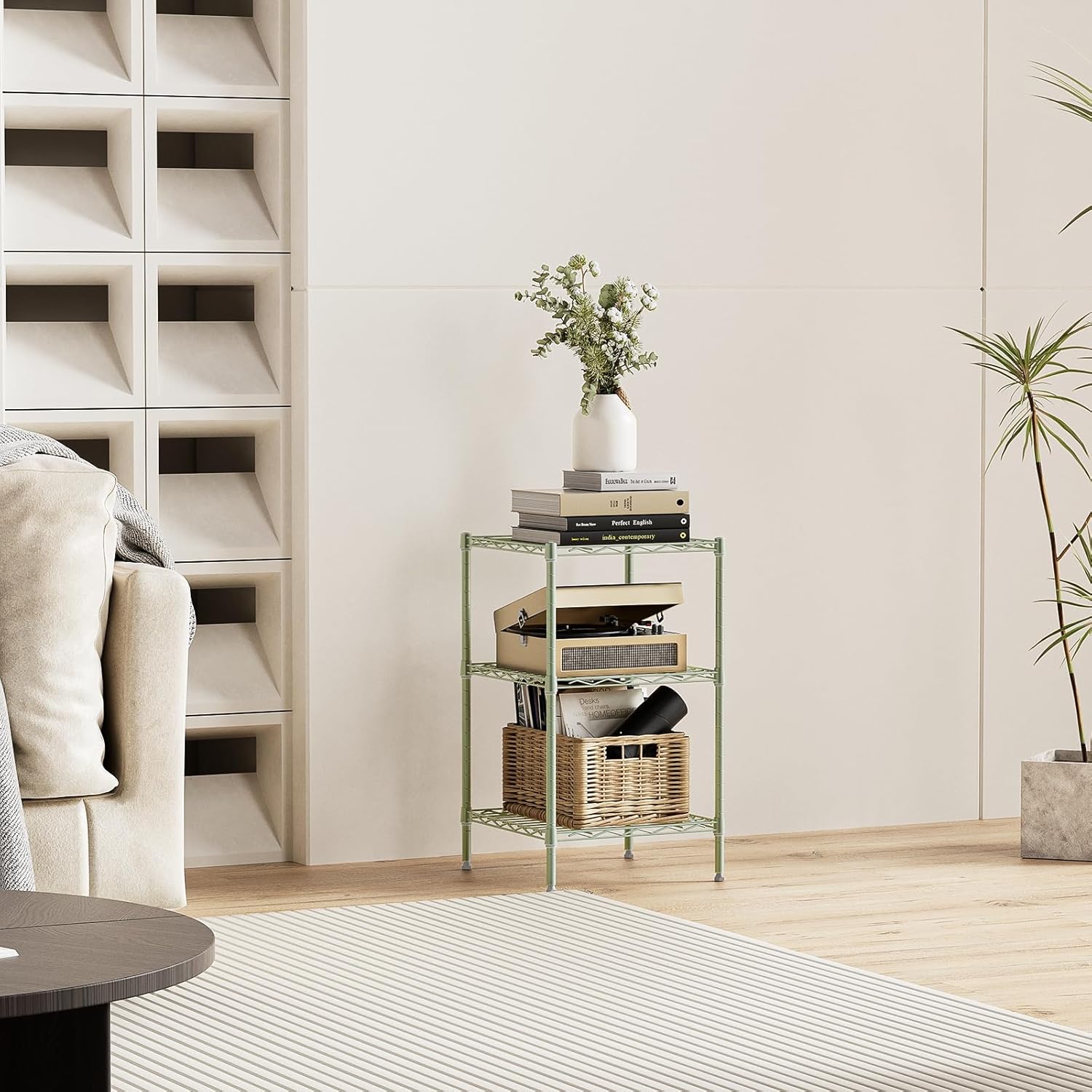750 lbs 3-Shelf Storage Shelves Wire Shelving Unit Standing Metal Rack for Small Places Narrow Wire