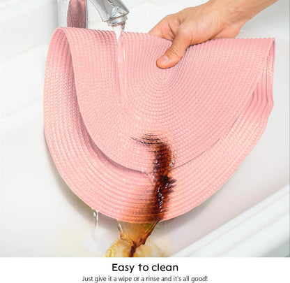 AHHFSMEI Placemats Set of 4 for Dining Table Washable Woven Vinyl Non-Slip 18x12 inches Placemat