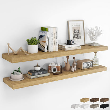 RICHFOCUS 55Inch Floating Shelves for Wall 2 Pack Shelves for Bedroom|Kitchen|Bathroom Wall Mounted