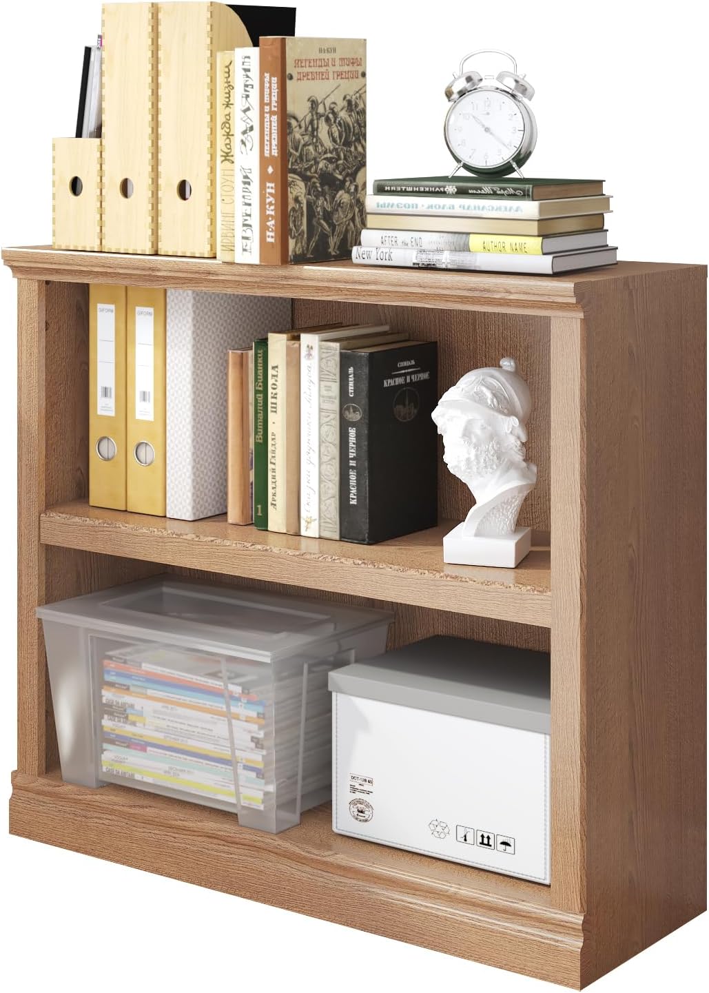 Bookcase, 2 Tiers S Bookshelf Open Storage Organization, Floor Standing Indoor Furniture Book Case