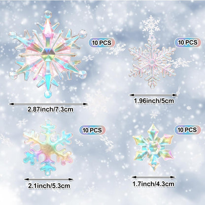 Dilunave 40 Pieces Christmas Snowflake Ornaments Acrylic Christmas Tree Decorations Crystal