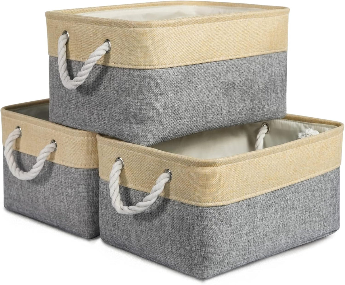TheWarmHome Storage Bins for Organizing,Sturdy Storage Basket, Decorative Foldable Storage Baskets