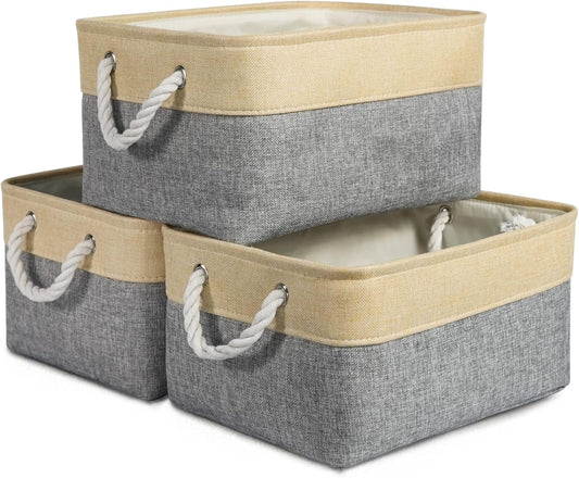 TheWarmHome Storage Bins for Organizing,Sturdy Storage Basket, Decorative Foldable Storage Baskets