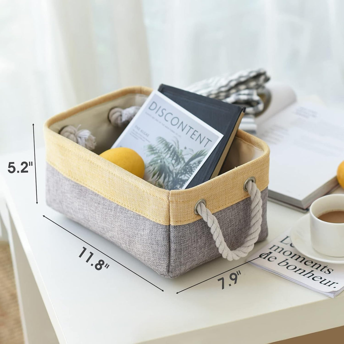 TcaFmac Organization and Storage Bins for Shelves - Small 6 Pack 12x8x5.2 inch Collapsible Storage