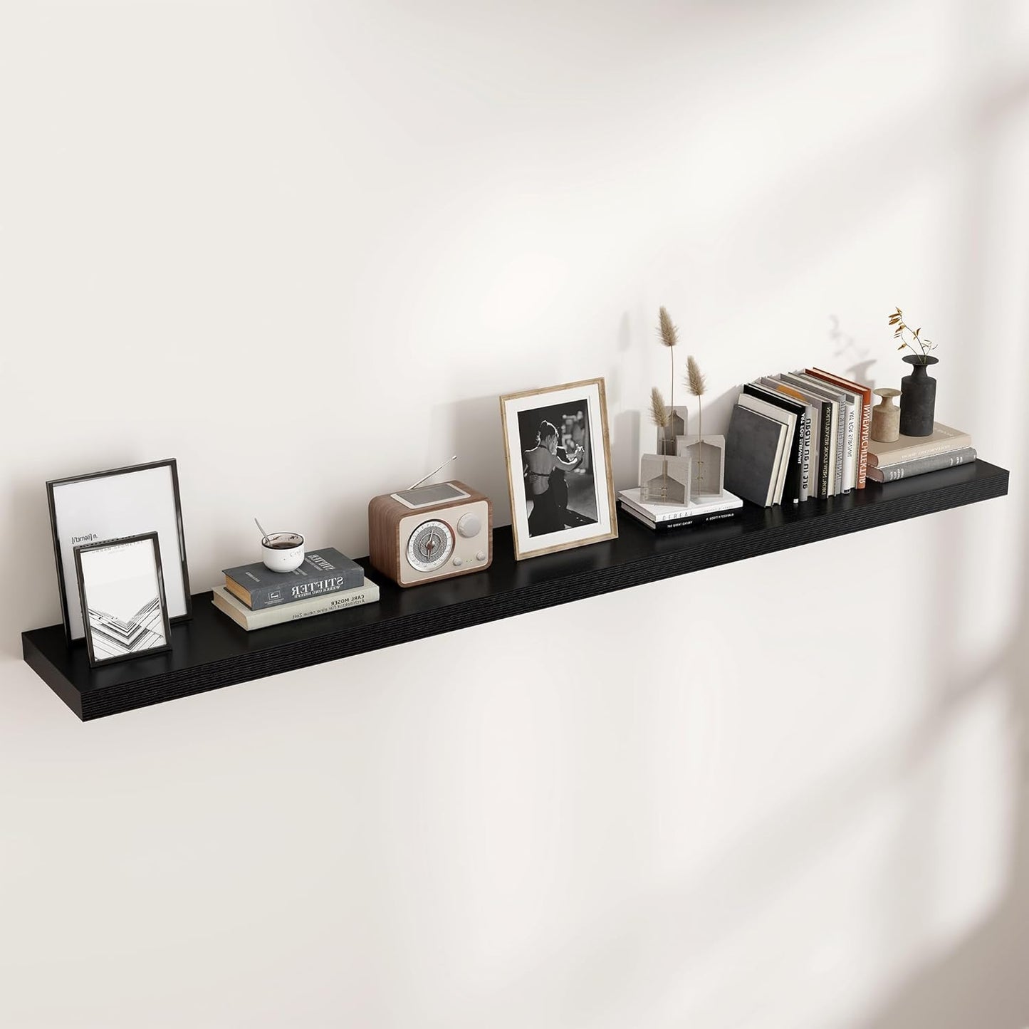 Floating Shelves for Wall, Large Wall Mounted Shelves with Invisible Brackets, Long Wood Floating