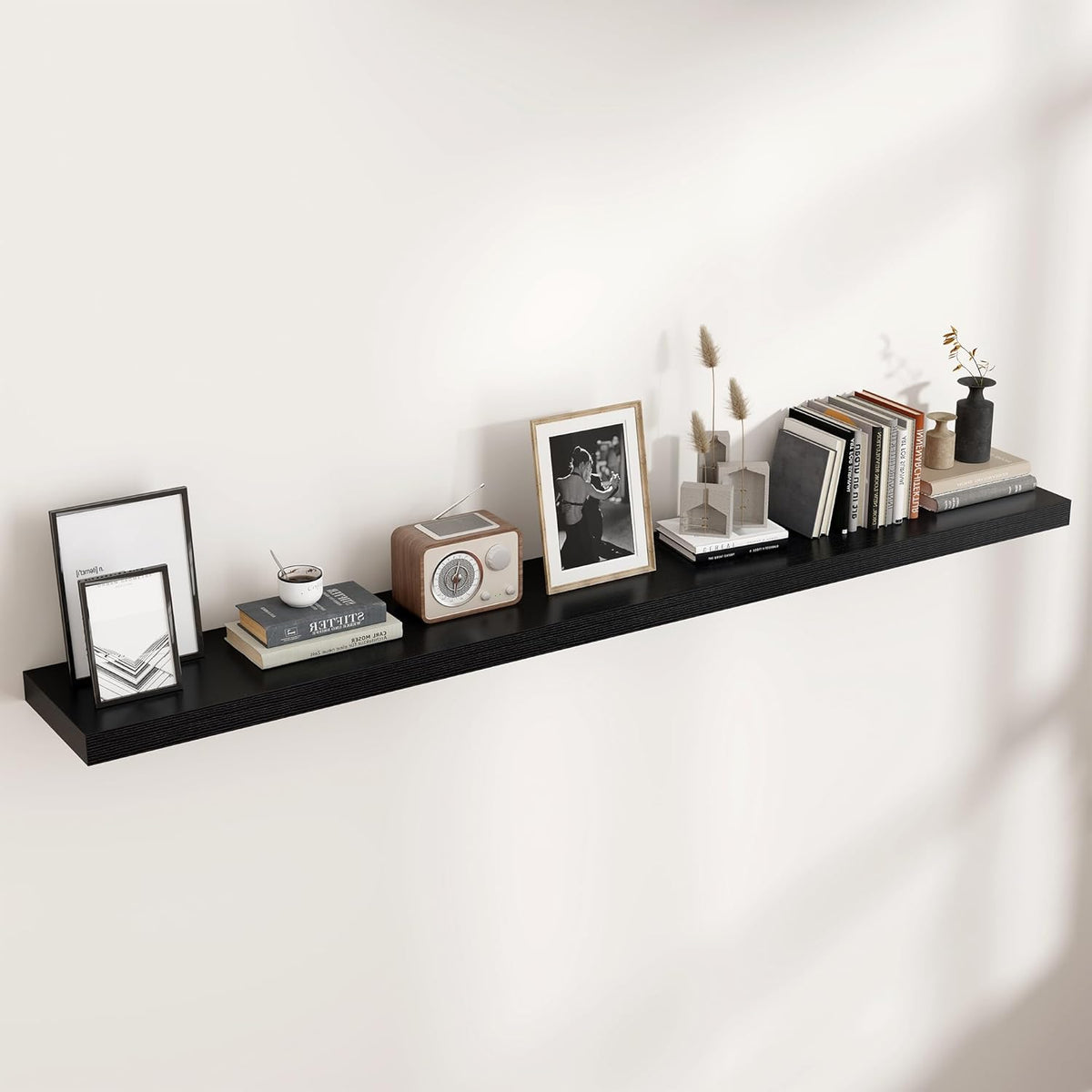 Floating Shelves for Wall, Large Wall Mounted Shelves with Invisible Brackets, Long Wood Floating