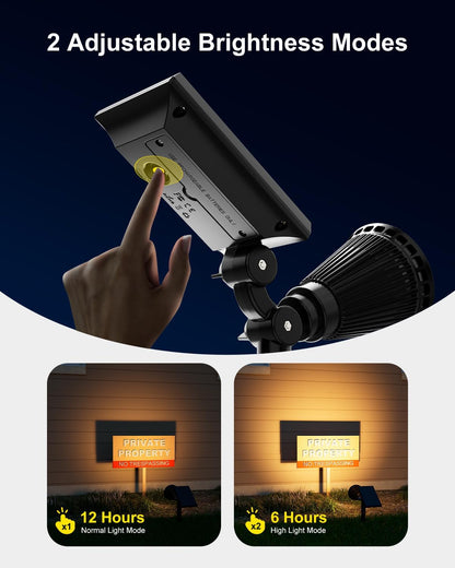 4 Pack Solar Spotlights Outdoor Waterproof for Tree, Statue, Flower, Mailbox, Bush, Wall, Bright