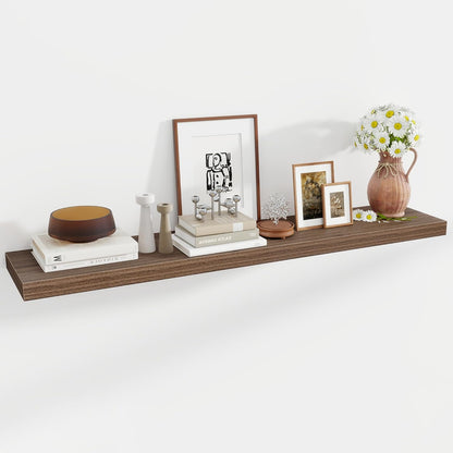 55 Inch Floating Shelves, 12 Inch Deep Floating Shelves for Wall, Floating Shelf with Invisible