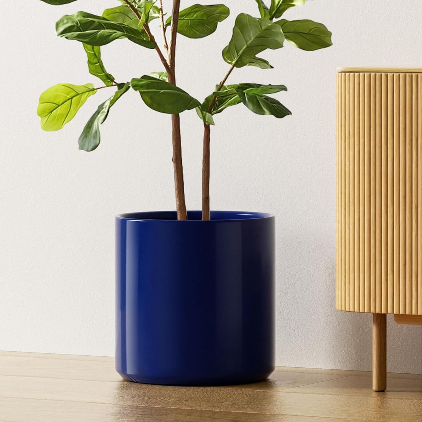 LE TAUCI 12 Inch Pots for Plants, Ceramic Large Plant Pot for Indoor Plants, Mid-Century Modern
