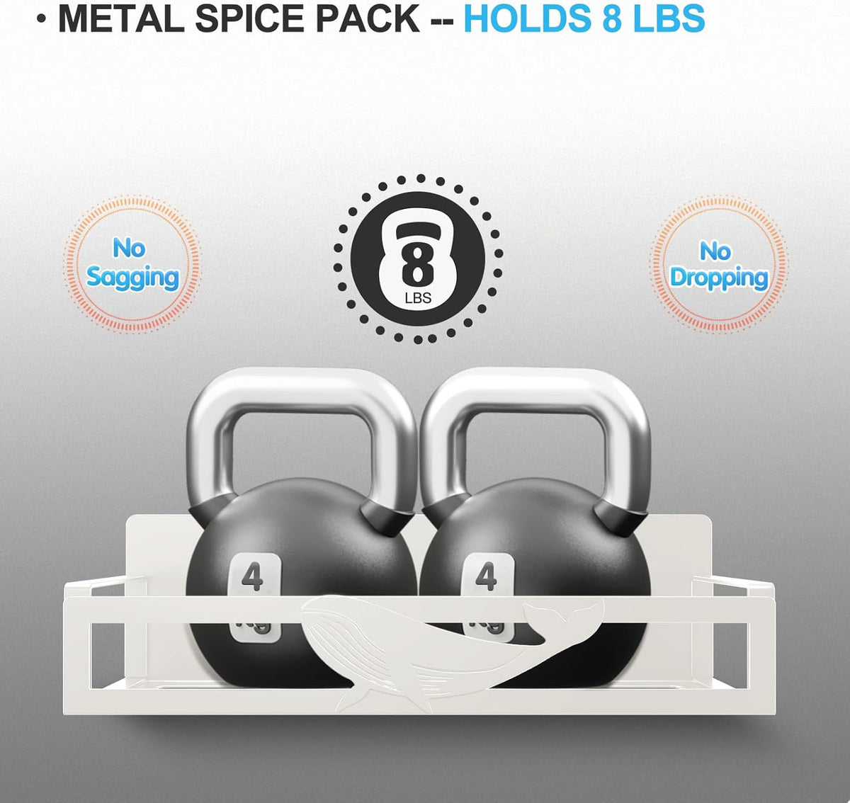 Magnetic Spice Rack for Refrigerator, 4-Pack Metal Seasoning Organizer for Kitchen Storage