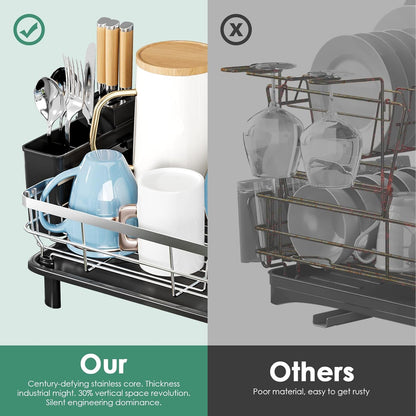 MOUKABAL Dish Drying Rack - Stainless Steel Dish Rack, Dish Racks for Kitchen Counter, Drying Rack