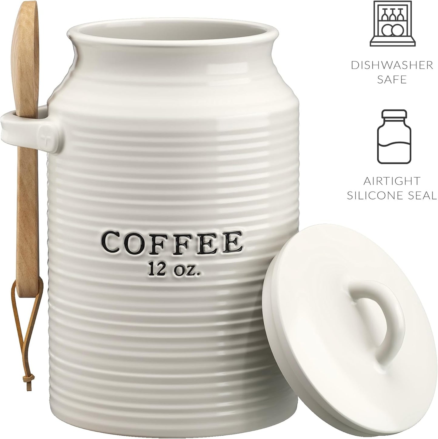 Barnyard Designs Coffee Canister for Kitchen Counter, Decorative Ceramic Coffee Container, Rustic