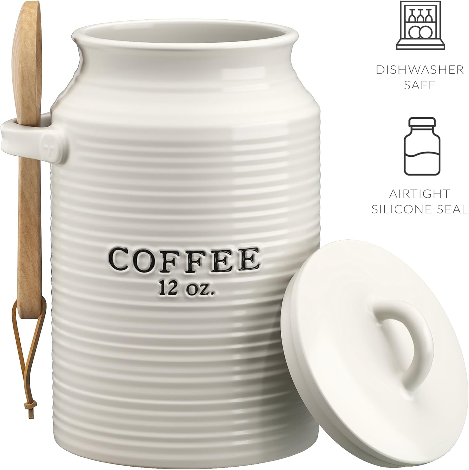 Barnyard Designs Coffee Canister for Kitchen Counter, Decorative Ceramic Coffee Container, Rustic