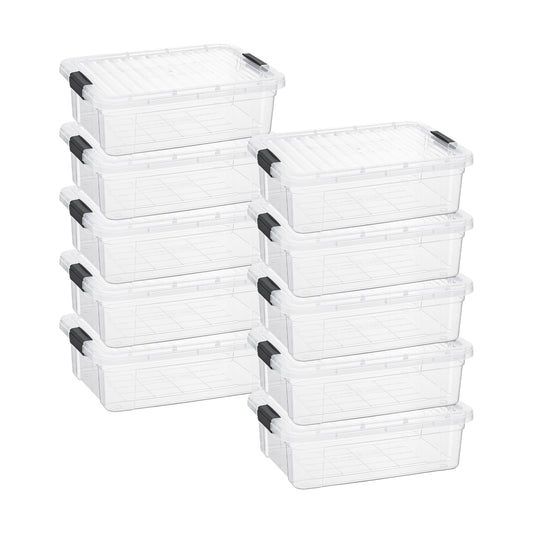 Superio 7.4 Quart Clear Plastic Storage Bin with Lid, Non-Toxic, BPA Free, Odor Free, Organizer