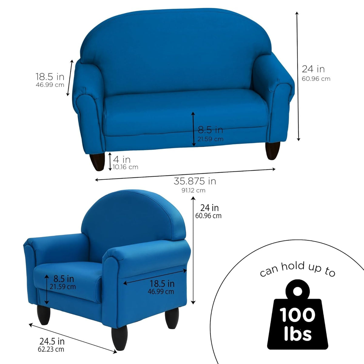Children's Factory As We Grow Chair and Couch, Flexible Seating for Daycare or Preschool, Kids