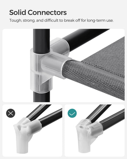 SONGMICS Portable Closet with Cover, 3 Hanging Rods and Shelves