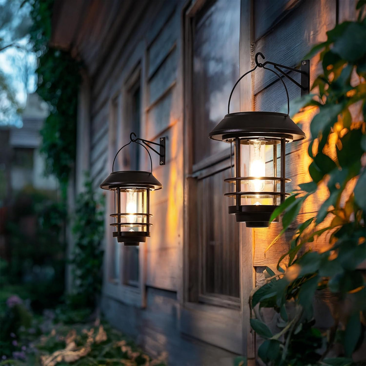Otdair Solar Lanterns Outdoor Waterproof 2 Pack, Auto On/Off Hanging Solar Lights for Outside with
