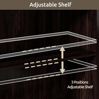 70 Inch Tall Bookcase with Doors, Library Office Bookshelf with Adjustable Shelves, Floor Standing