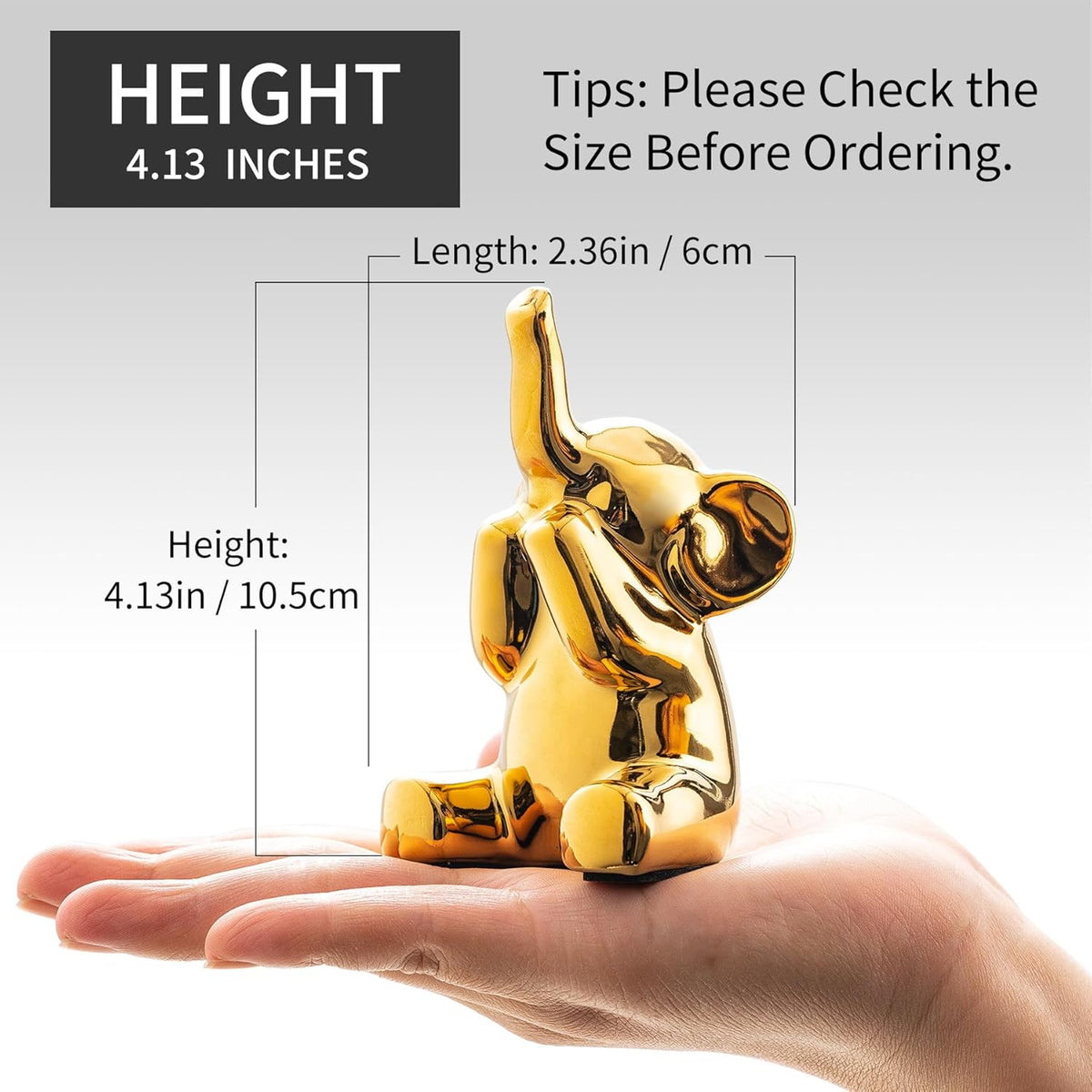 Loving Pair of Small Gold Elephant Statues Gold Home Decor Modern Boho Style Figurine Decorative