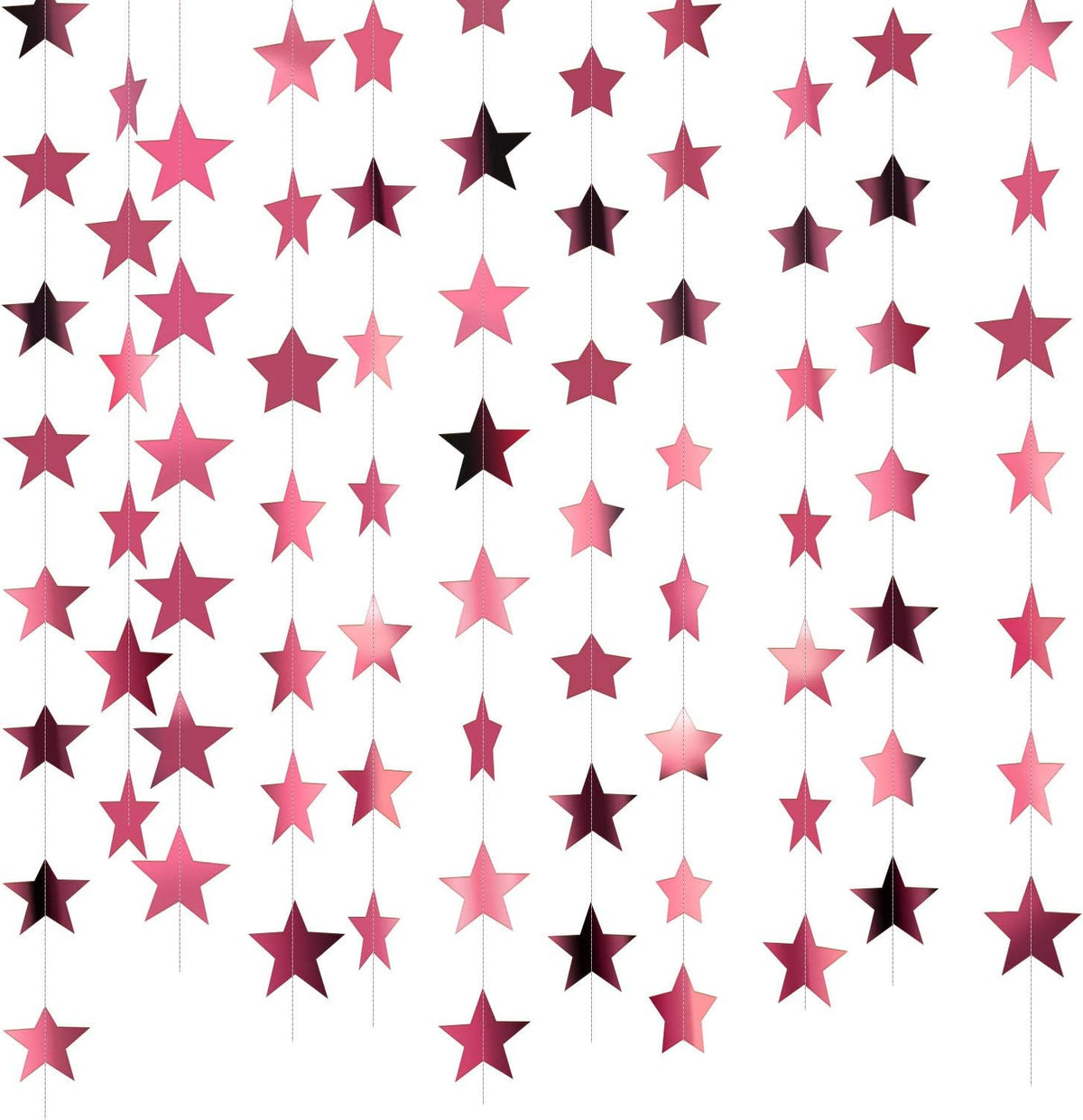 Patelai Glitter Star Garland Banner Decor 130 Feet Star Hanging Bunting Banner Twinkle Backdrop for