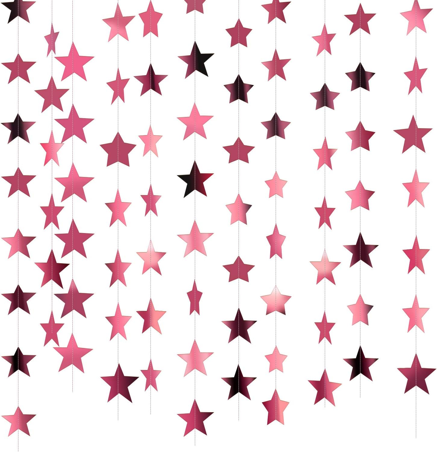 Patelai Glitter Star Garland Banner Decor 130 Feet Star Hanging Bunting Banner Twinkle Backdrop for