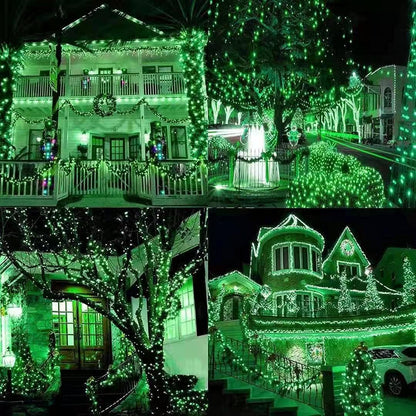 Upgrade Solar String Lights for Outside 2 Pack Total 180FT 500LED String Lights Outdoor with 8