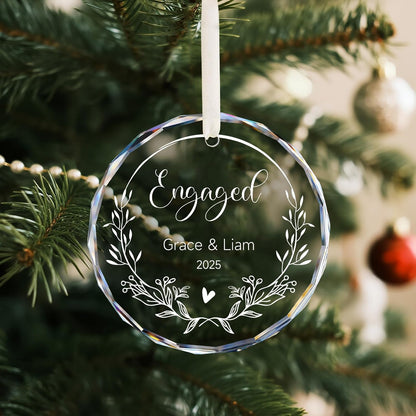 Engagement Gifts for Couples - Personalized Ornaments Keepsake Gift for Newly Engaged, Women