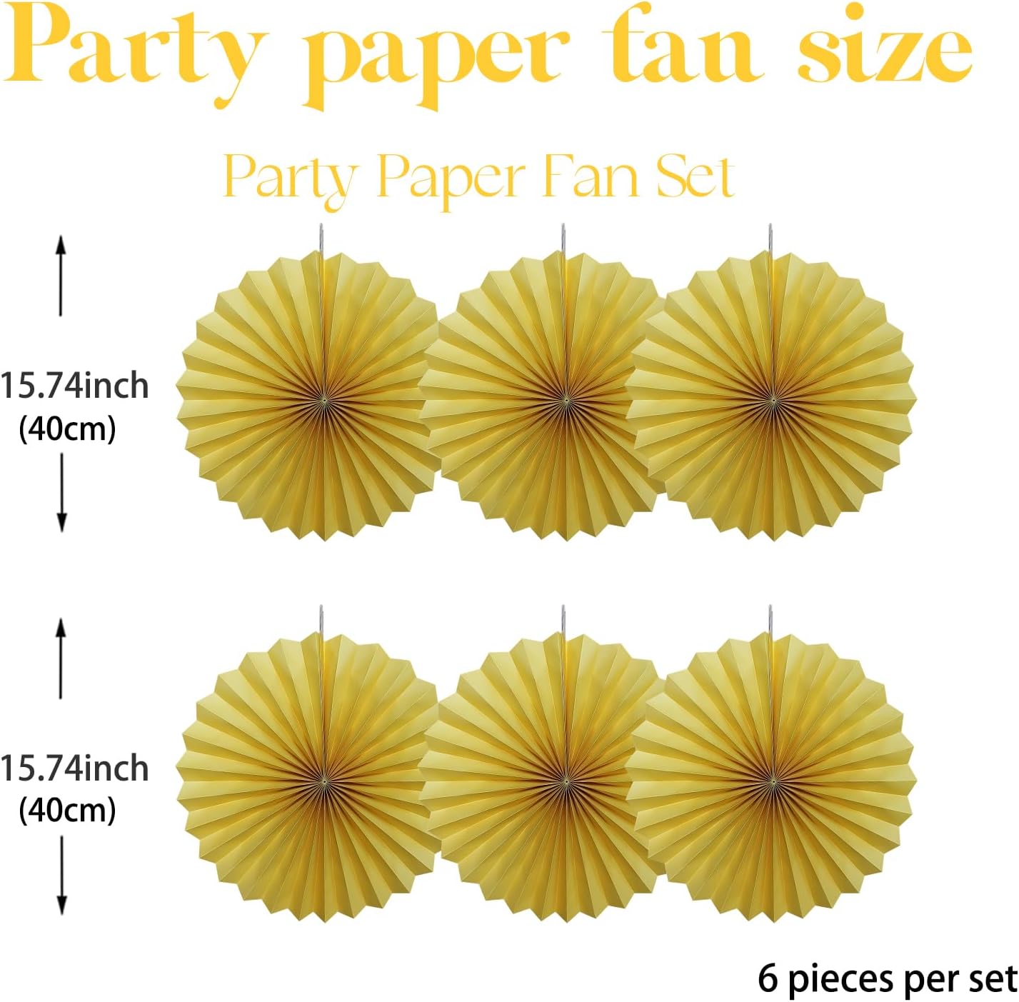 Yellow Birthday Decorations,DIY Yellow Paper Fans Hanging Decoration ,Party Supplies Party Fans