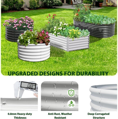 A ANLEOLIFE 6X3X2 ft Galvanized Raised Garden Beds Outdoor-2 Pack, Oval Large Metal Deep Root