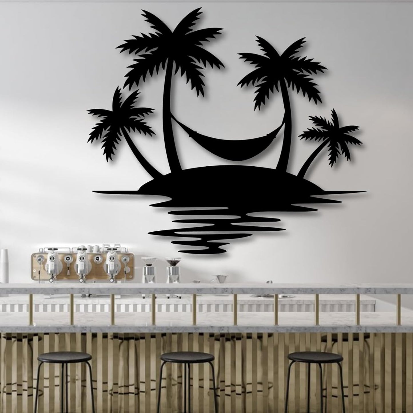 Palm Tree Metal Wall Decor,Palm Tree Outdoor Wall Art,Tropical Palm Tree Wall Decorations for