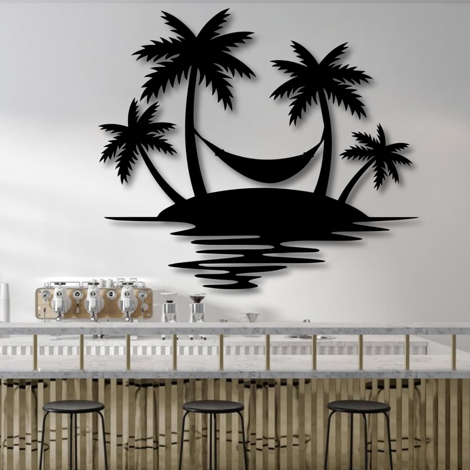 Palm Tree Metal Wall Decor,Palm Tree Outdoor Wall Art,Tropical Palm Tree Wall Decorations for