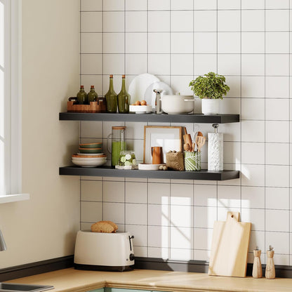 HOOBRO Floating Shelves for Wall, Wall Mounted Shelf Set of 2, 39.4" Hanging Shelf with Invisible