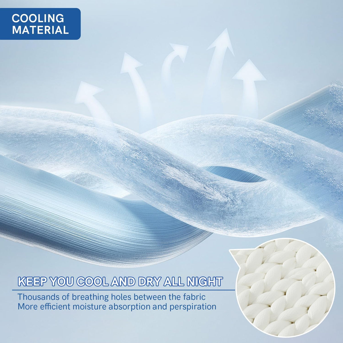YnM Cooling Chunky Throw Blanket, Medium-Weight, Hand Knitted, Skin Friendly, Ventilated and