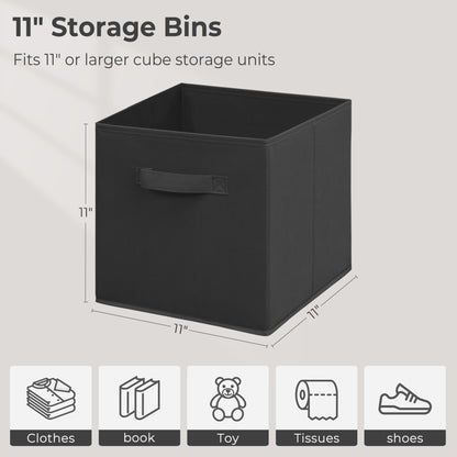 Easi 11 inch Cube Storage Bins, 6 Storage Cube Organizer, Collapsible Fabric storage cubes with