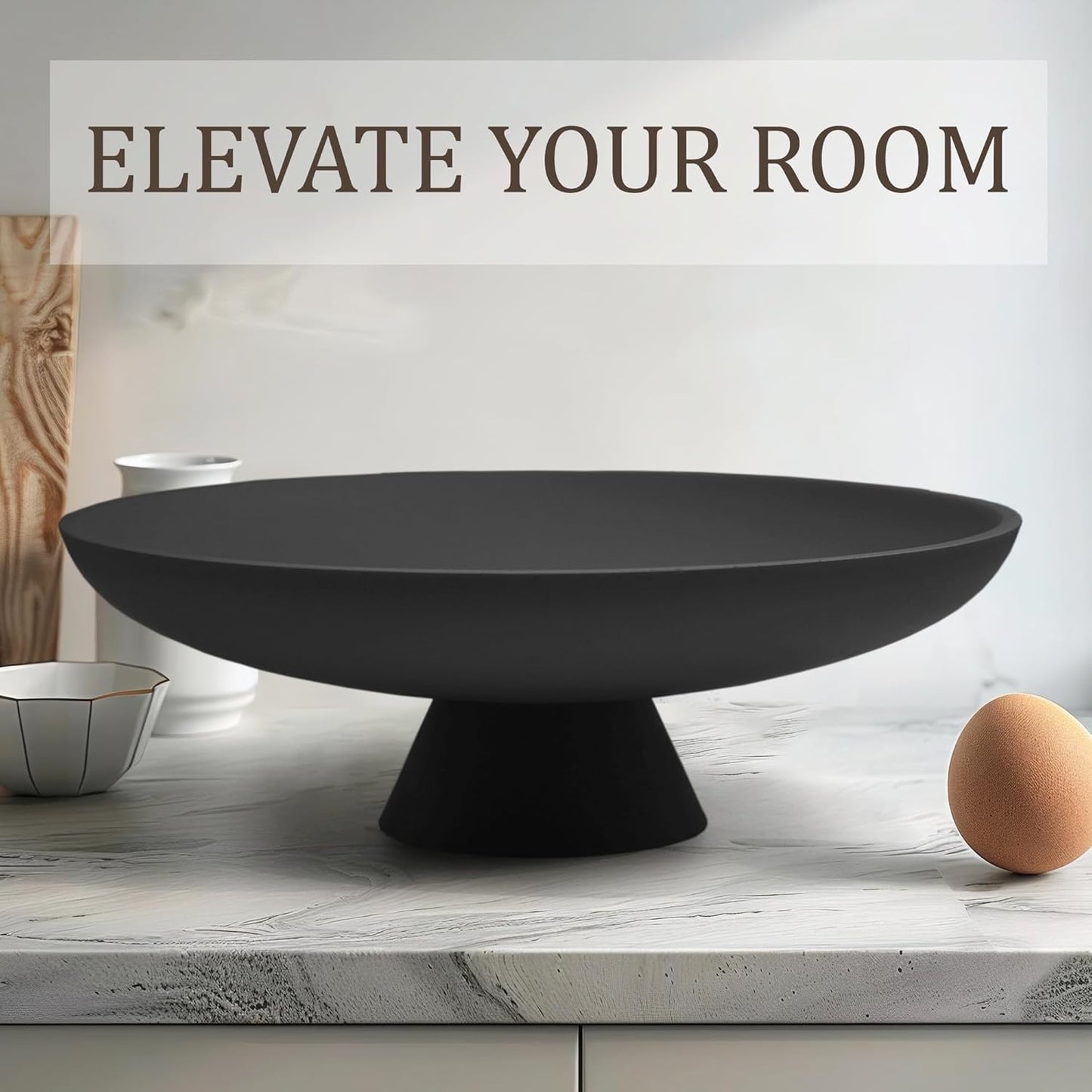 Large Decorative Bowl, Modern Resin Pedestal Bowl for Home Decor, Stylish Fruit Bowl for Kitchen