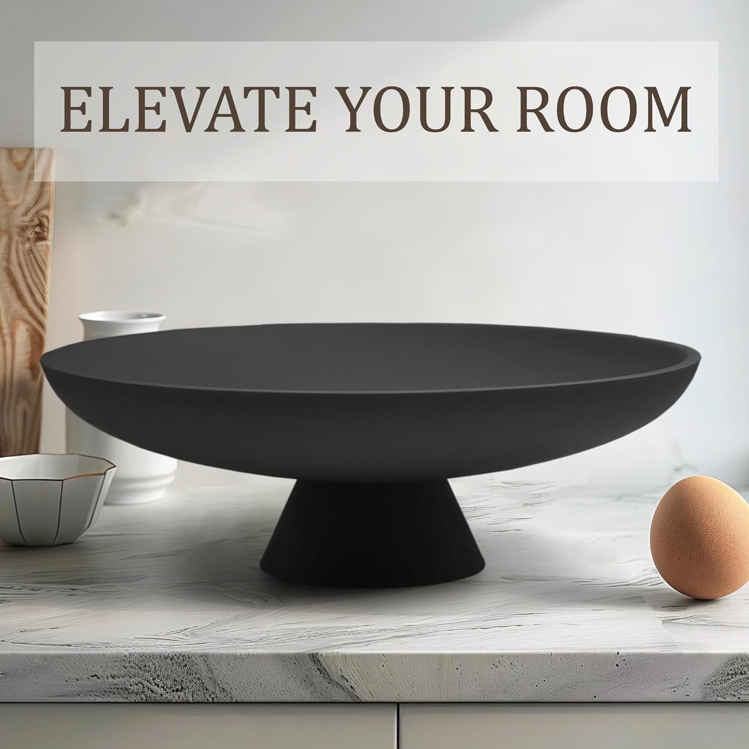 Large Decorative Bowl, Modern Resin Pedestal Bowl for Home Decor, Stylish Fruit Bowl for Kitchen
