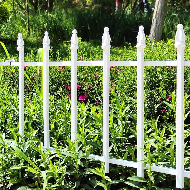 Metal Decorative Garden Fence 22" Wide x 18" High (5 Panels, Total Length 9.17 feet), Metal Border